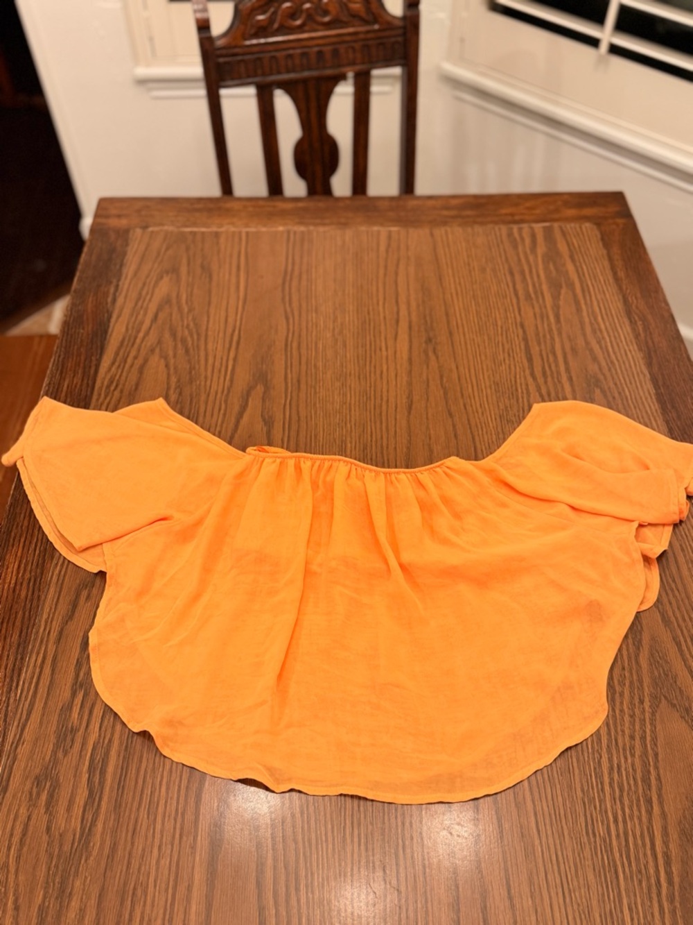 Express Bright Orange Off-Shoulder Crop Top